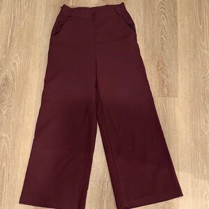 Amour Vert Burgundy Wide Leg Pants